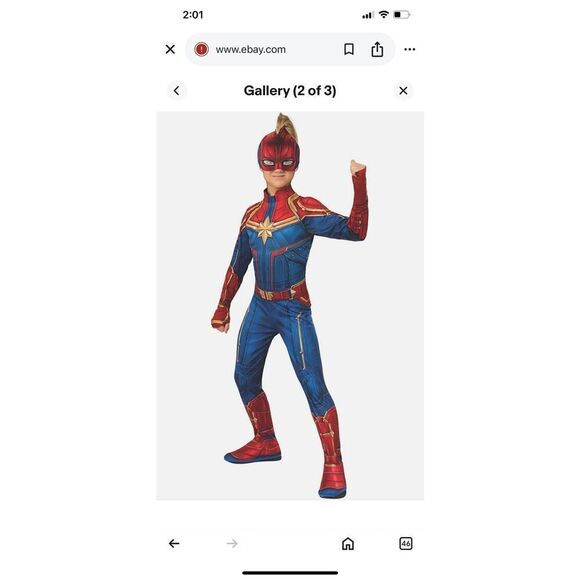 Girls Costume Rubie's Captain Marvel Hero Small - Picture 1 of 3